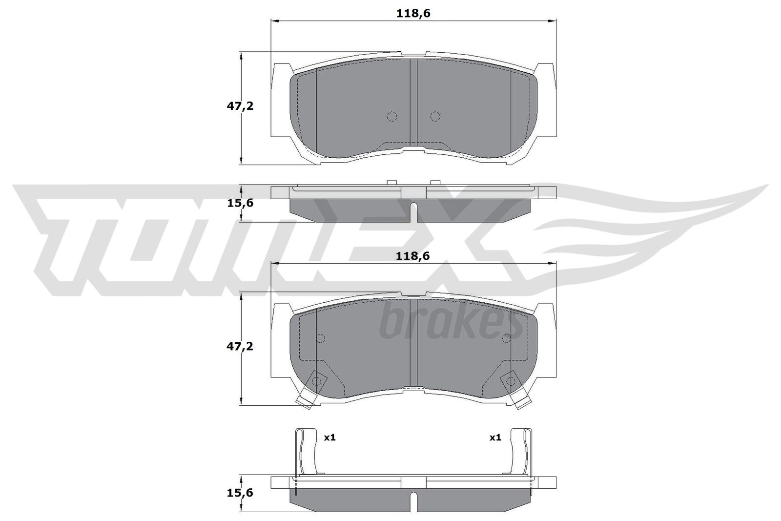 Sada brzdových platničiek kotúčovej brzdy TOMEX Brakes